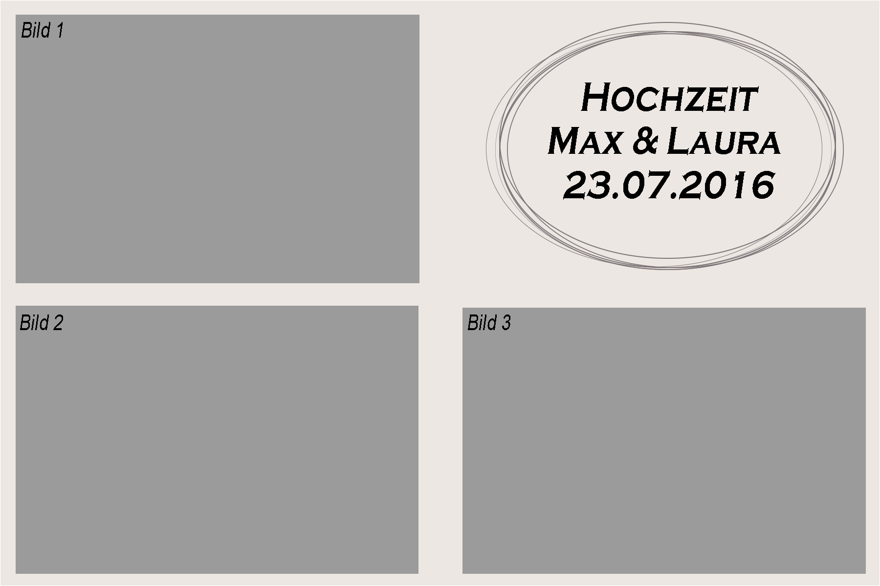 2-3 Bilder mit Textfeld